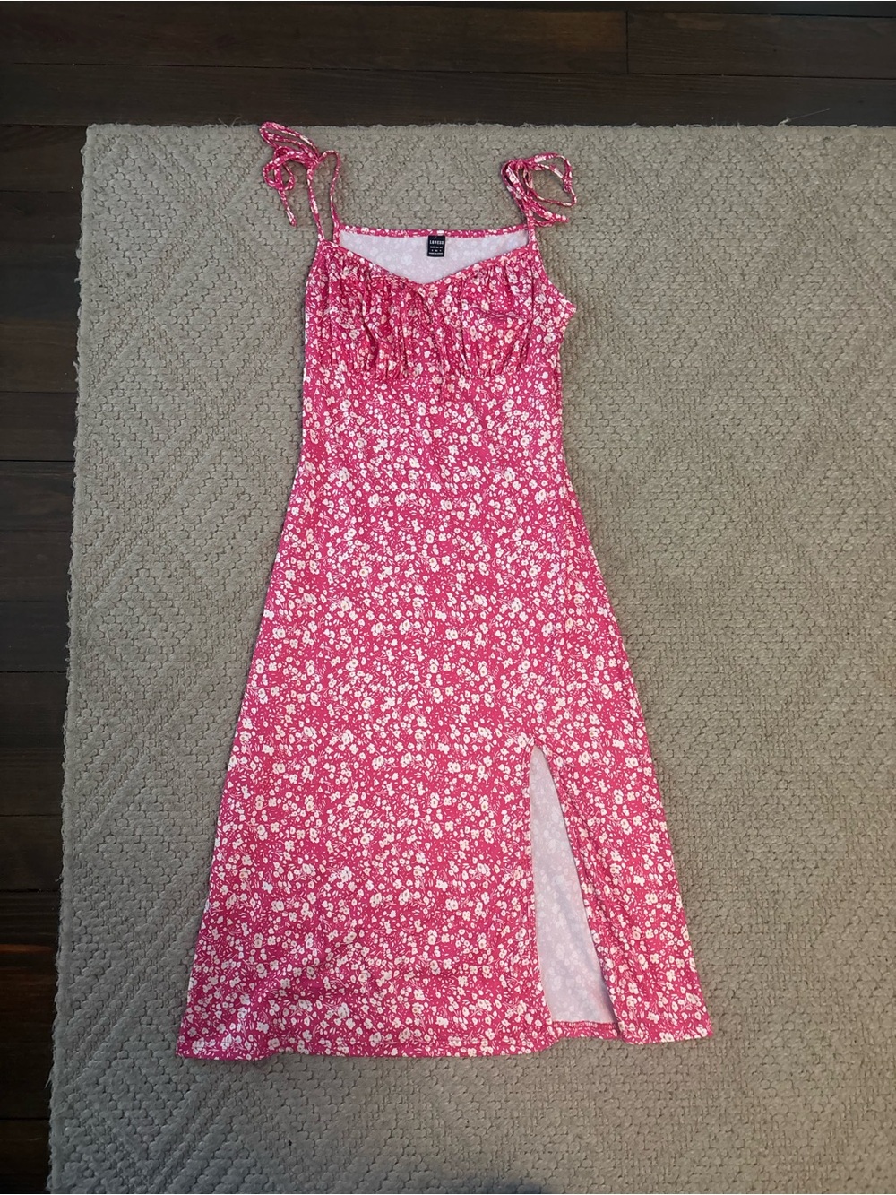 Lioness Hot Pink Floral Tie-Shoulder Dress
